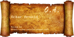 Ocker Arnold névjegykártya