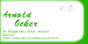 arnold ocker business card